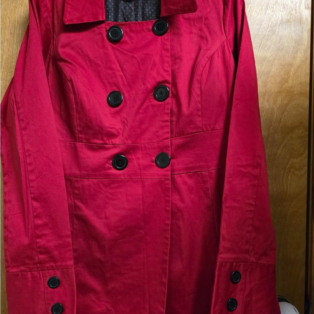 Rue21 Red Trench Coat Double-Breasted Classic